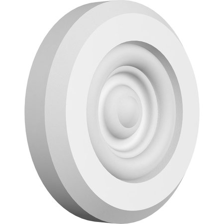 EKENA MILLWORK Standard Grayson Bullseye Rosette with Beveled Edge, 4"W x 4"H x 3/4"P ROSP040X040X075GRY03